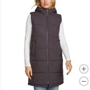 Eddie Bauer Women's Long Hooded Puffer Vest -